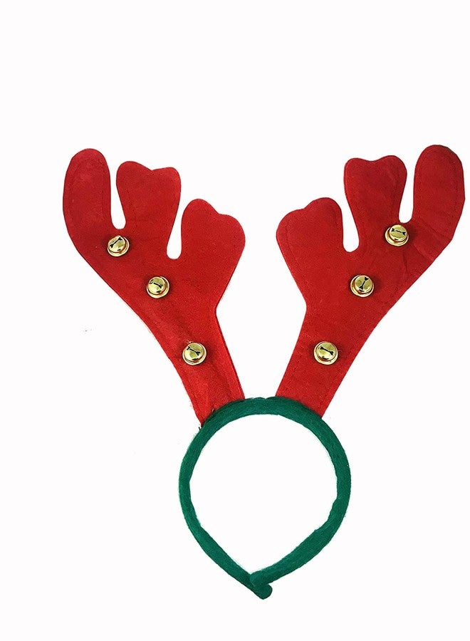 Evisha Reindeer Ringing Bells Hairbands Headbands for Christmas (Red), 3 Pieces - Image 2